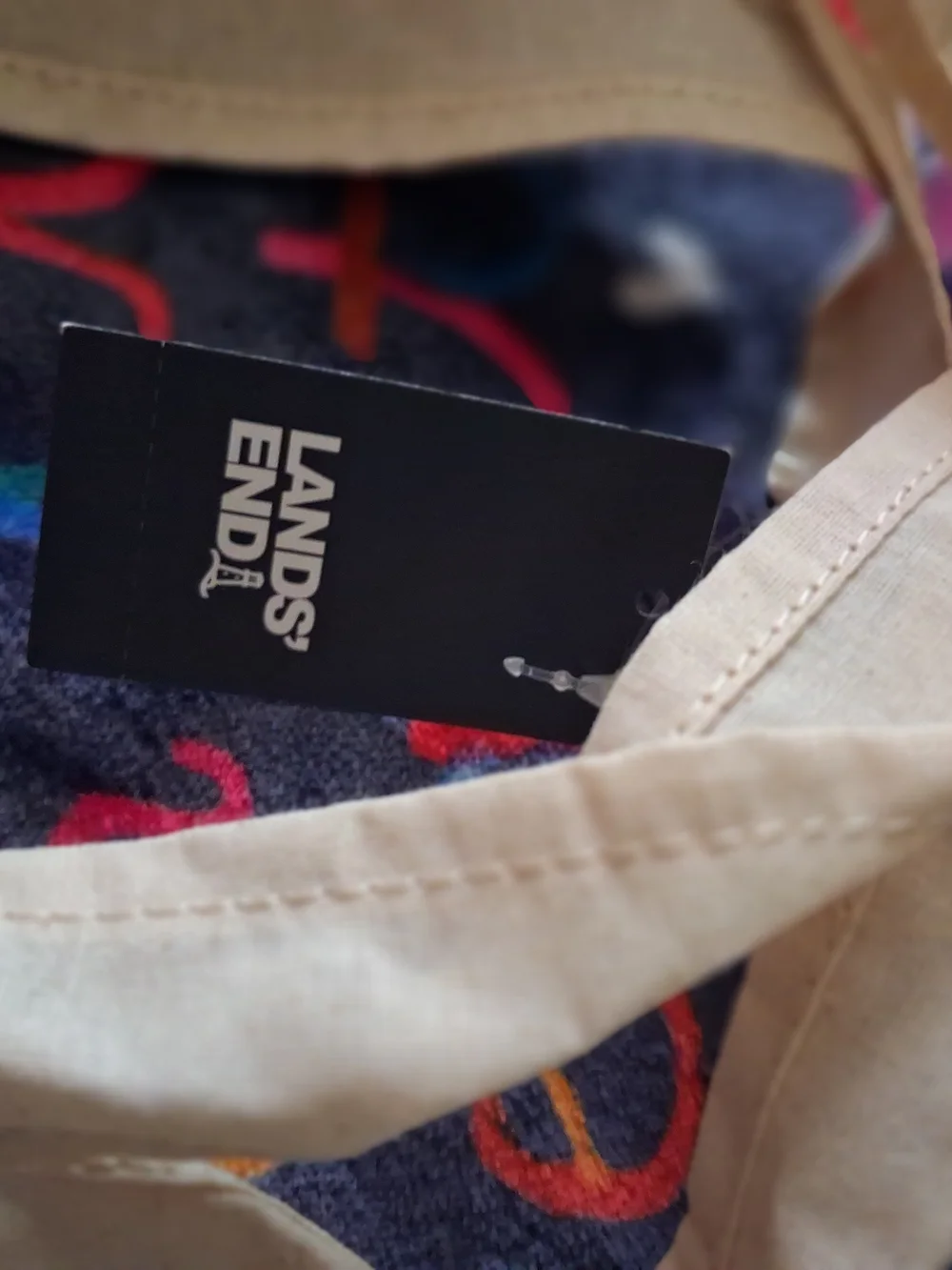 Lands' End Canvas Tote in Cream to Blue Ombre